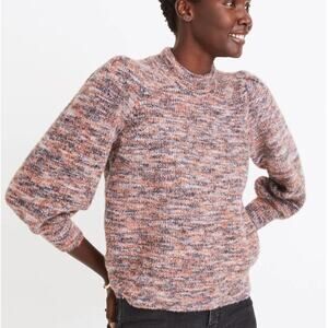 Madewell Space-Dyed Eaton Puff-Sleeve Cropped Pullover Sweater, size XS